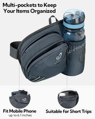 Waterfly fanny pack features two-pocket organization for secure small items.