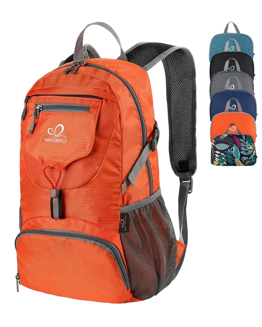 Waterfly foldable 20L backpack folded compactly for easy packing