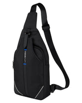 Waterfly medium crossbody sling backpack front view demonstrates compact size with ample interior capacity