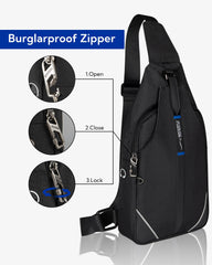 Waterfly bag lockable main zipper emphasizes travel security