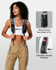 Waterfly packable backpack with shoulder pockets for quick access to essentials
