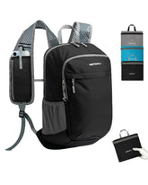 Waterfly packable backpack unfolded showing 15L capacity for day trips