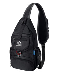 Waterfly packable crossbody bag front view shows compact design and everyday carry potential.