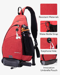 Waterfly sling bag hidden back pocket for quick access securely