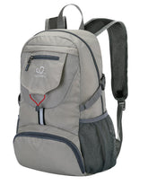 WaterFLY 20L packable backpack folded for compact storage during travel