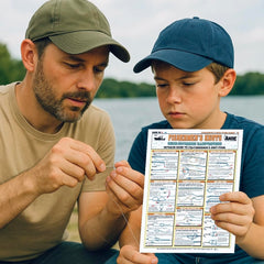 Portable, waterproof knot-tying guide - compact and travel-friendly