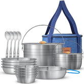 Wealers camping dinnerware set assembled for outdoor dining convenience