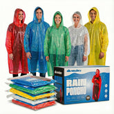 Wealers rain poncho bulk pack in bright colors offers weather-ready protection at events.