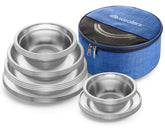 Wealers stainless steel camping plates, durable outdoor dining for families