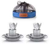 Wealers unique complete messware kit blue mesh bags for easy outdoor storage.