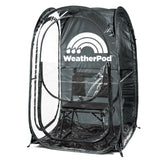 WeatherPod Original pop-up setup demonstrates quick shelter for sudden rain