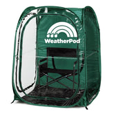 WeatherPod Original pop-up shelter open for quick rain protection on the sideline