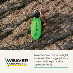 Weaver Arborist Throw Weight demonstrates secure ring attachment for ropes.