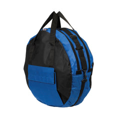 Weaver Leather rope bag blue angle view for organized trail storage.