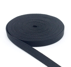 Webbing Plus nylon webbing half-inch black roll for durable DIY straps and outdoor gear.