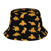 Wegphh Cute Dinosaur Nuggets Bucket Hat front view offers stylish sun protection.