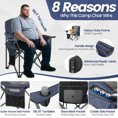 WEIDIORME 2-pack camping chair backrest showing ergonomic comfort and support.