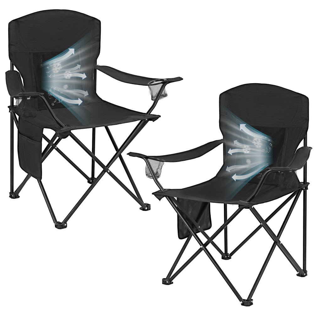 WEIDIORME camping chair with fan front view delivers cooling comfort for outdoor lounging.