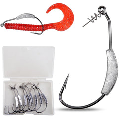 Weighted swimbait hooks 7-piece box - size 1/0 with twistlock