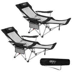 WEJOY 2-in-1 reclining camping chair backrest positions provide customizable comfort on outdoor trips.