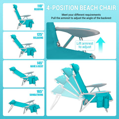 WEJOY backpack straps on the beach chair for easy transport