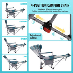 WEJOY camping chair cushioned pillow and armrests enhance comfort during long outdoor sessions