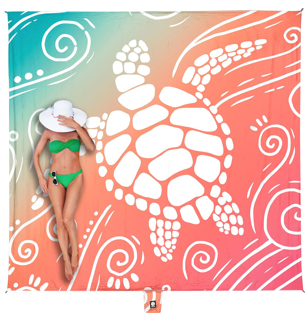 WEKAPO beach blanket 8x7ft spread for family picnics and outdoor lounging.
