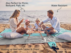 WEKAPO Beach Blanket grey sand-proof fabric shakes clean after play