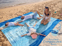 WEKAPO beach blanket sandproof surface minimizes sand on your towel.