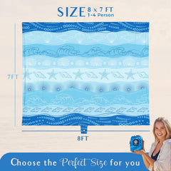 WEKAPO beach blanket water-repellent layer beads water away.