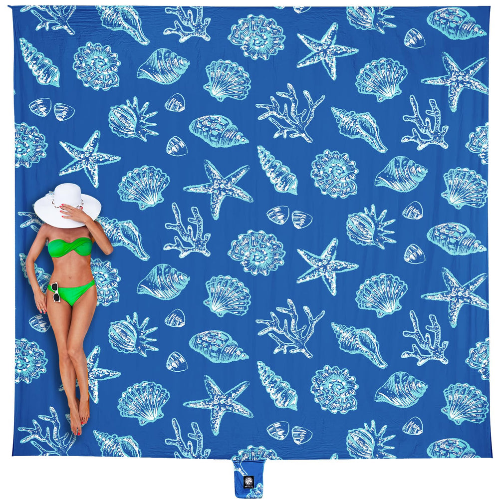 WEKAPO Beach Blanket waterproof fabric keeps sand and water at bay for quick drying.