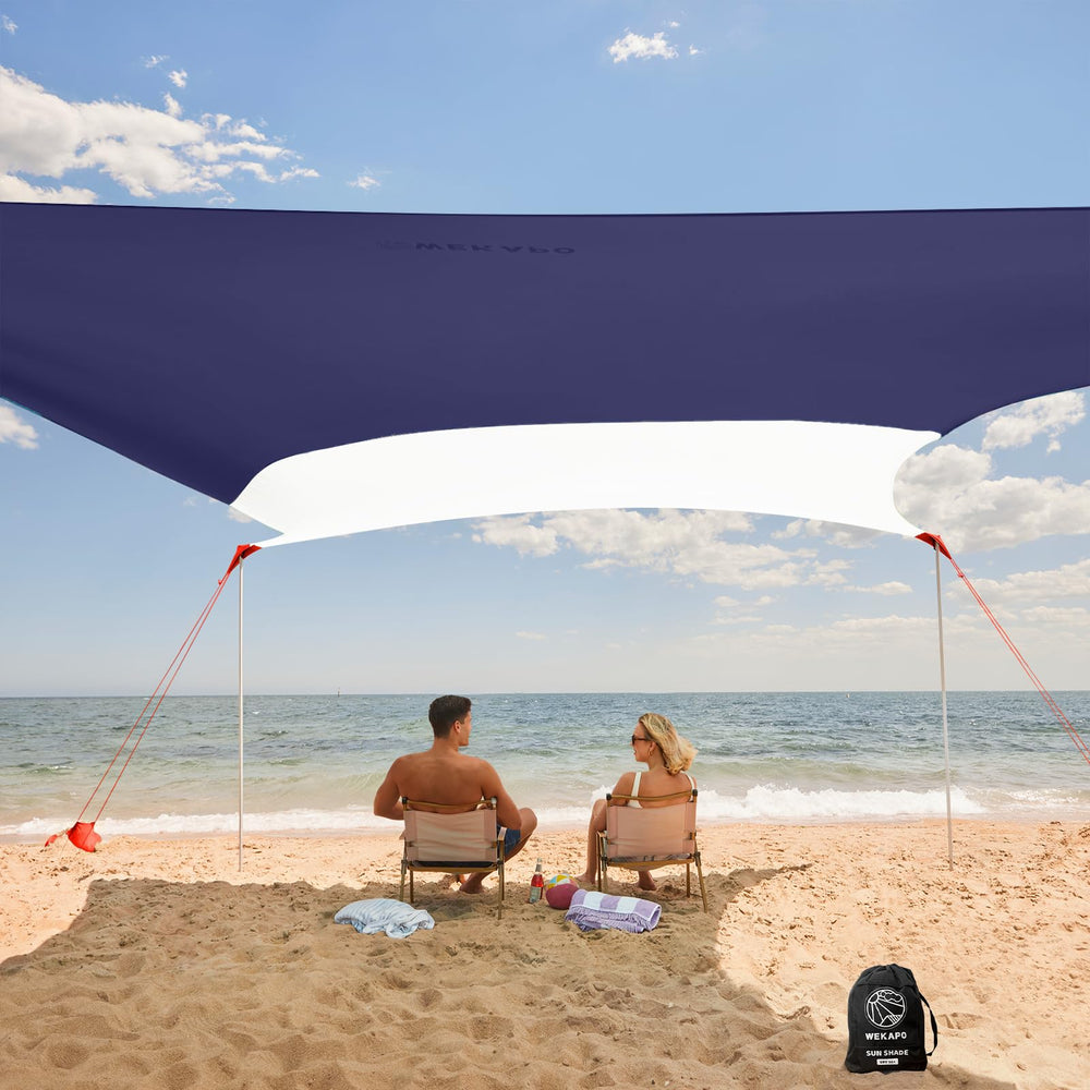 WEKAPO Beach Shade Canopy setup demonstrates quick, frustration-free assembly for sunny days.