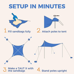 WEKAPO Beach Tent aerodynamic canopy reduces wind catch for steadier shade.
