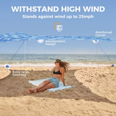 WEKAPO aerodynamic top design reduces wind catching the shade.