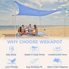 WEKAPO beach tent side panels provide wind resistance during outings