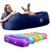 WEKAPO inflatable couch air lounger at the beach for relaxed sun soaked lounging.