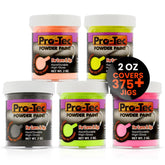 Welch ProTec hot pink powder paint on a jig head for a high-gloss finish