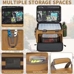 Back zippered pocket for bait boxes