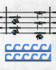Close-up of 5-rod wall mount holder showing slots