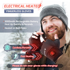 Wenyueyan heated gloves half-finger design enables easy touchscreen use.