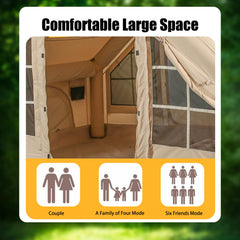 WENZEFZZB air glamping tent waterproof UV protection for sunny outdoor days.