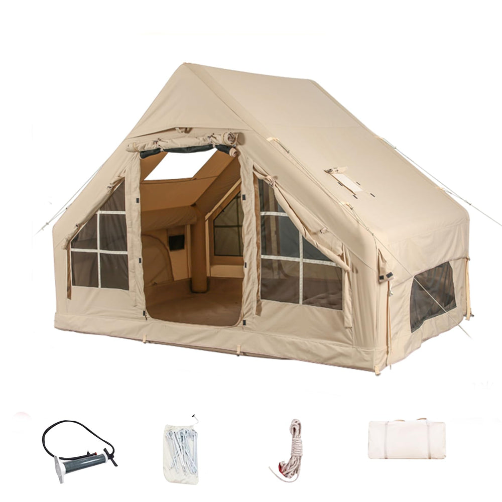 WENZEFZZB inflatable tent hand pump setup for quick shelter assembly.