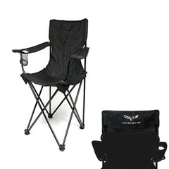 West Coast Corvette Camaro travel chair with C6 logo, lightweight and sturdy for trackside seating.