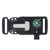 West Coast Paracord survival buckle with emergency whistle for quick alerts during outdoor trips.