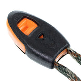 West Coast Paracord whistle zipper pull in black, quick access outdoors