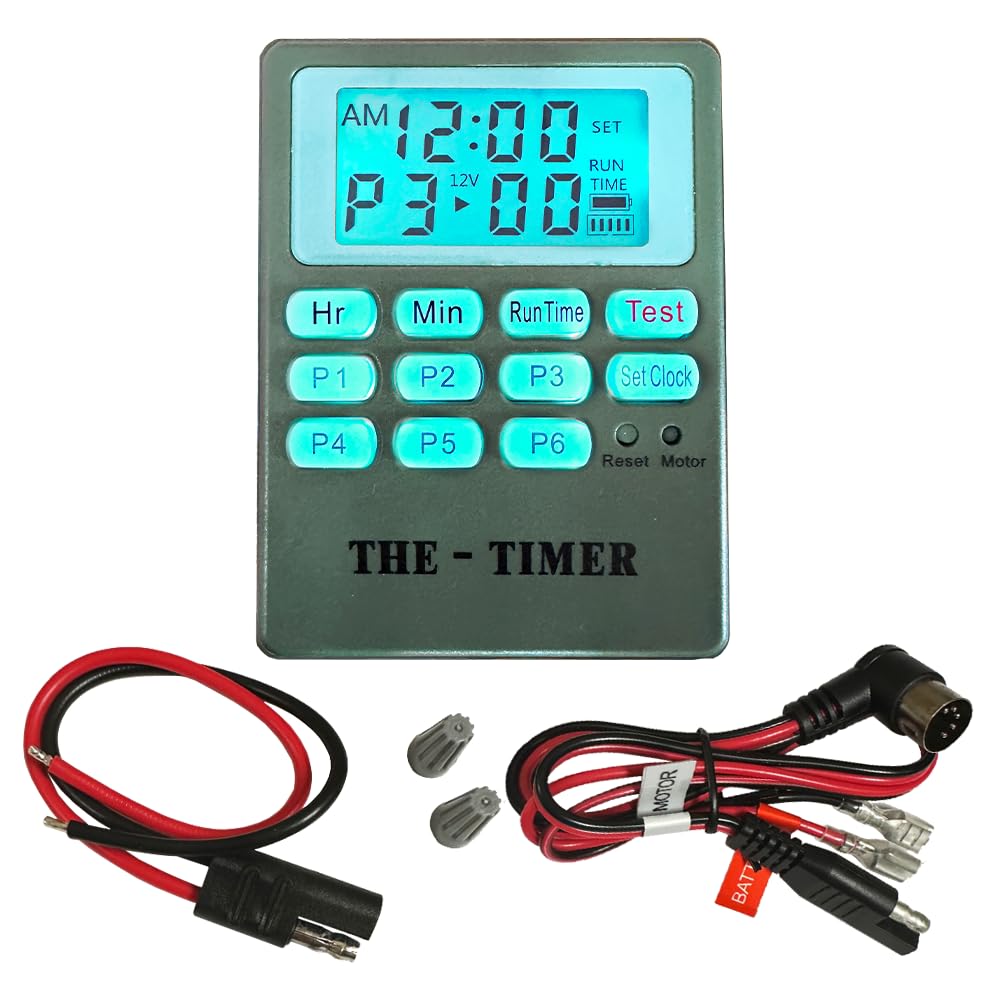 West Texas Feeders The Timer backlit LCD display for easy setup day or night.