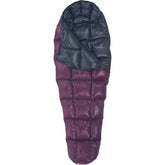 Western Mountaineering HighLite 35°F plum sleeping bag with left zipper for ultralight warmth