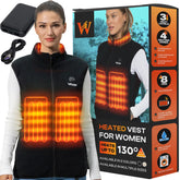 Weston heated fleece vest front view highlighting four zones for core warmth during commutes