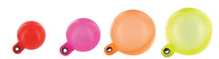 Thingamabobber strike indicator attached to fishing line with mixed colors
