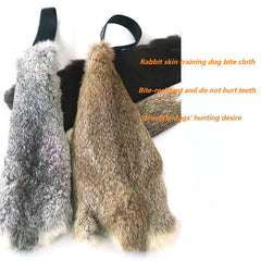 Wetandspicy bite toy texture close-up highlighting authentic rabbit skin feel.
